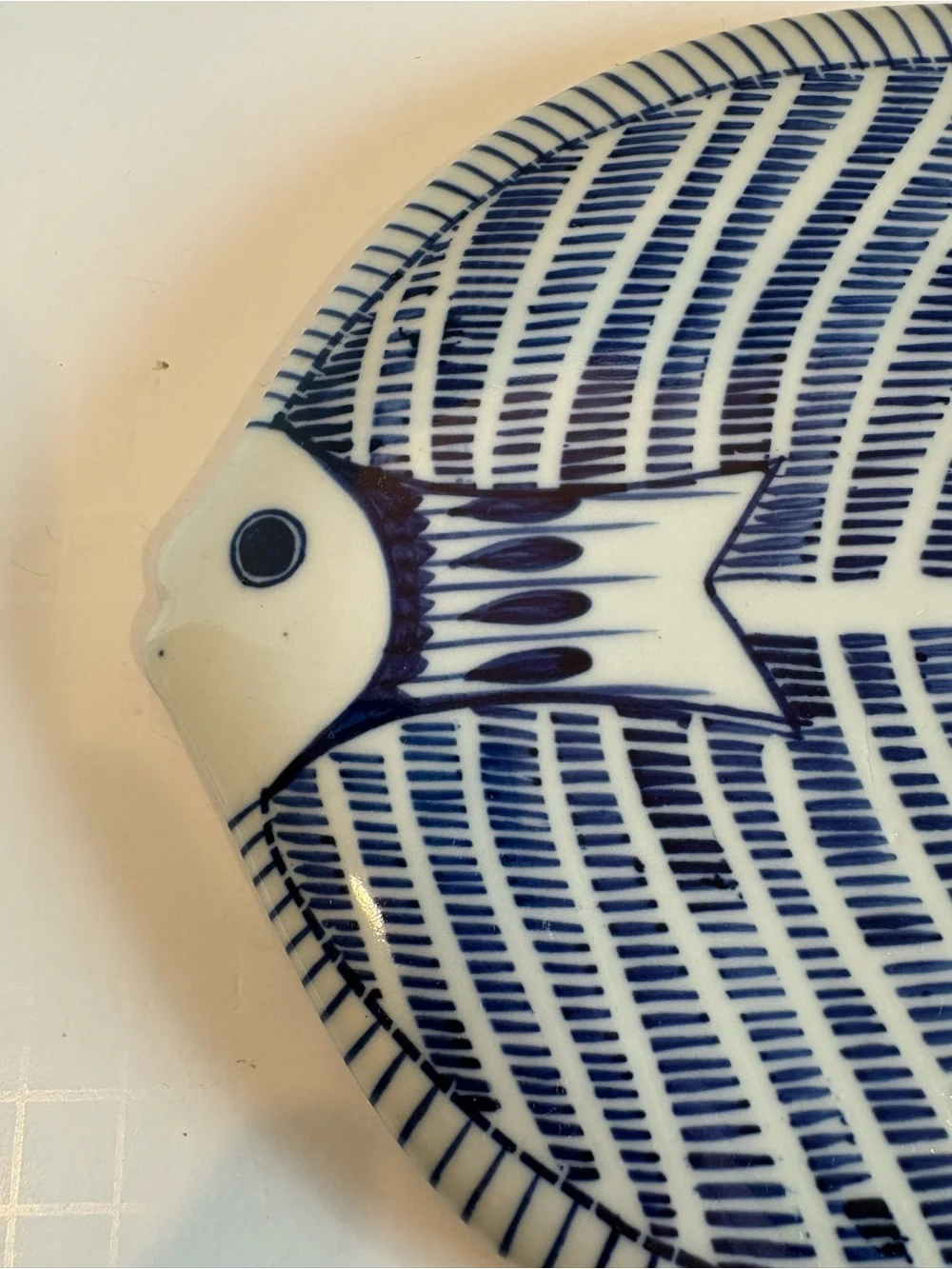Fish Shaped Trivet Beautiful Blue and White High Quality Feet Protectors